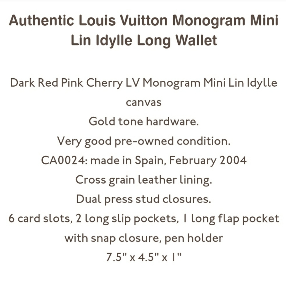 Authentic Louis Vuitton Vintage Wallet - Picture 5 of 6
